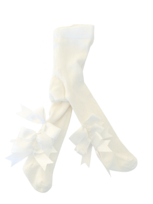 Strømpebukse med satengsløyfer