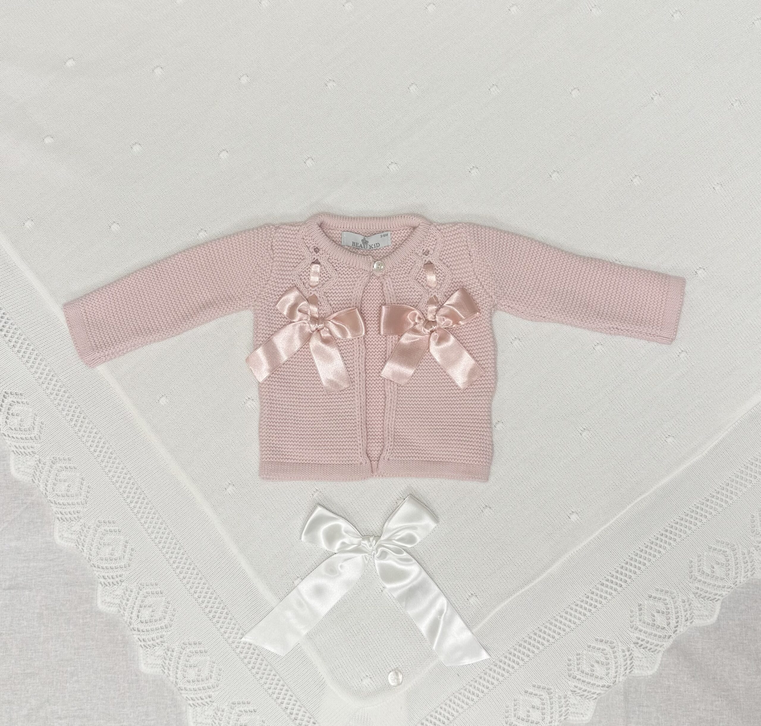 Strikket Cardigan med Sløyfer