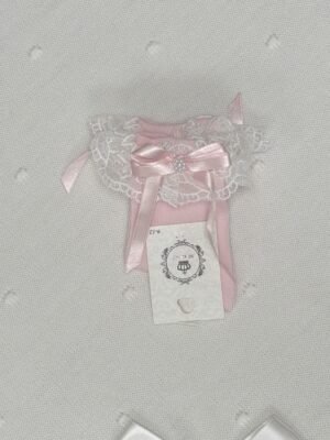 Babysokker med Sløyfe, Blonde og Perledetalj