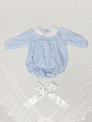 Velour romper med krage og knapper