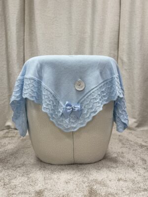 Babyteppe i Bomull og Modal med Sløyfe og Blondekant