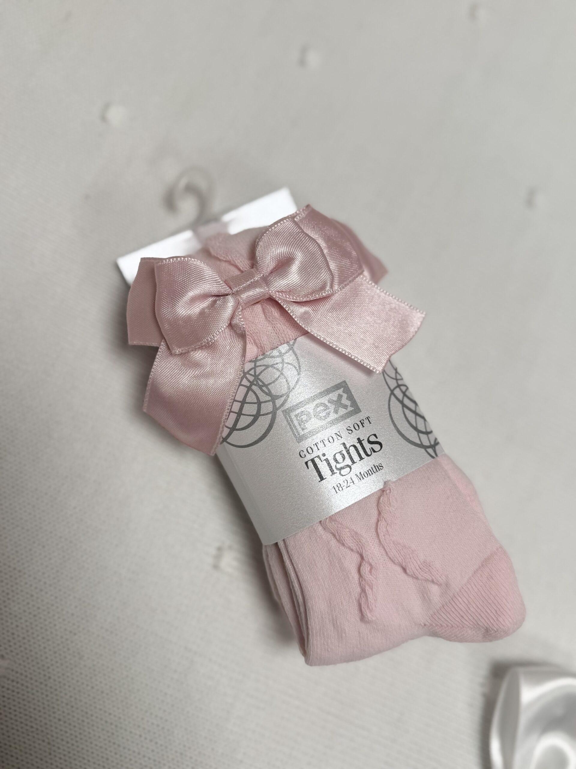 Strømpebukse med sløyfe, lys rosa - Bilde 2