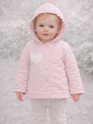 Rosa jakke med hette