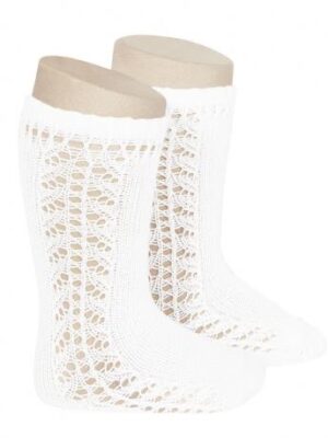 Còndor - perle knestrømper Hvit