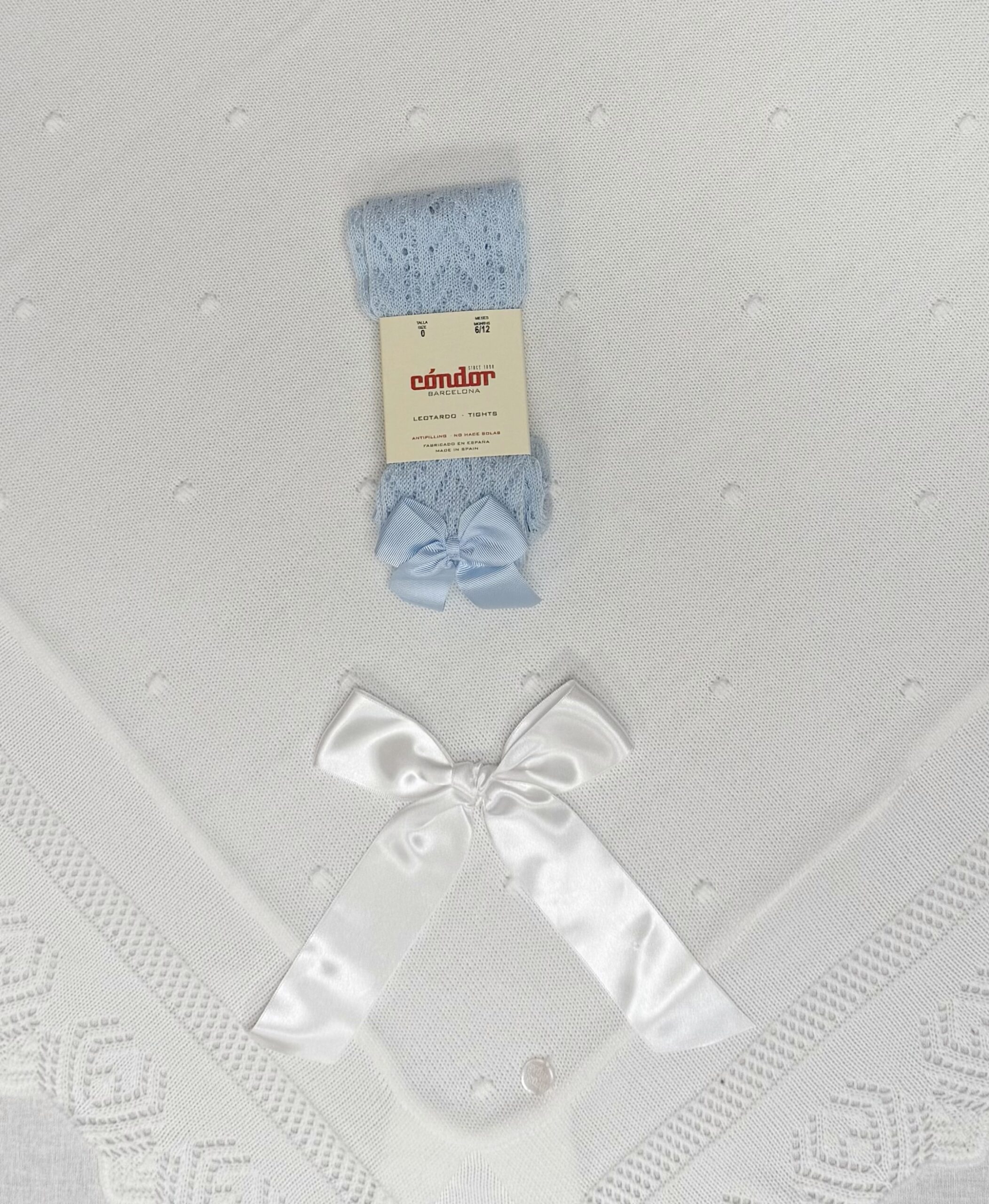 Cóndor strømpebukse med hullmønster og sløyfe - Bilde 2