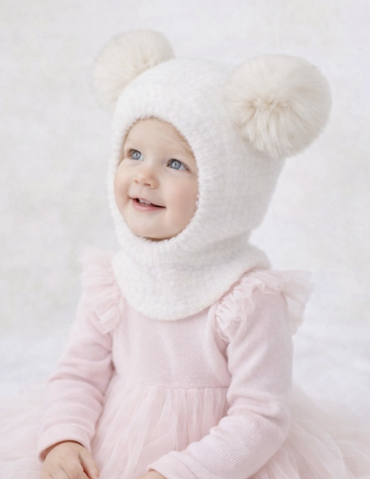 Headover med 2 dusker, hvit