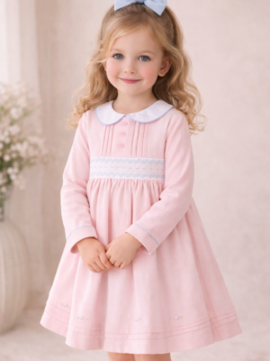 Lyserosa kjole med krage - Beau kid