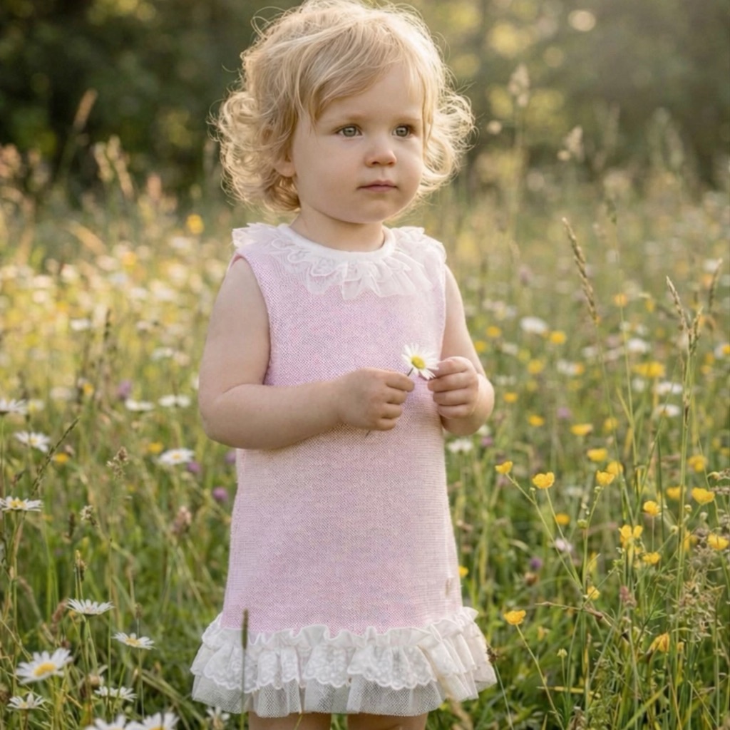 Kjole med blondedetaljer