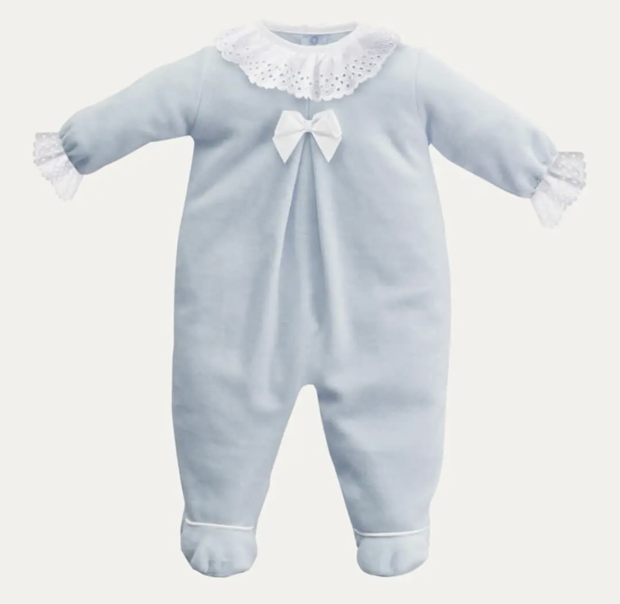 Heldress med blondekrage og sløyfe