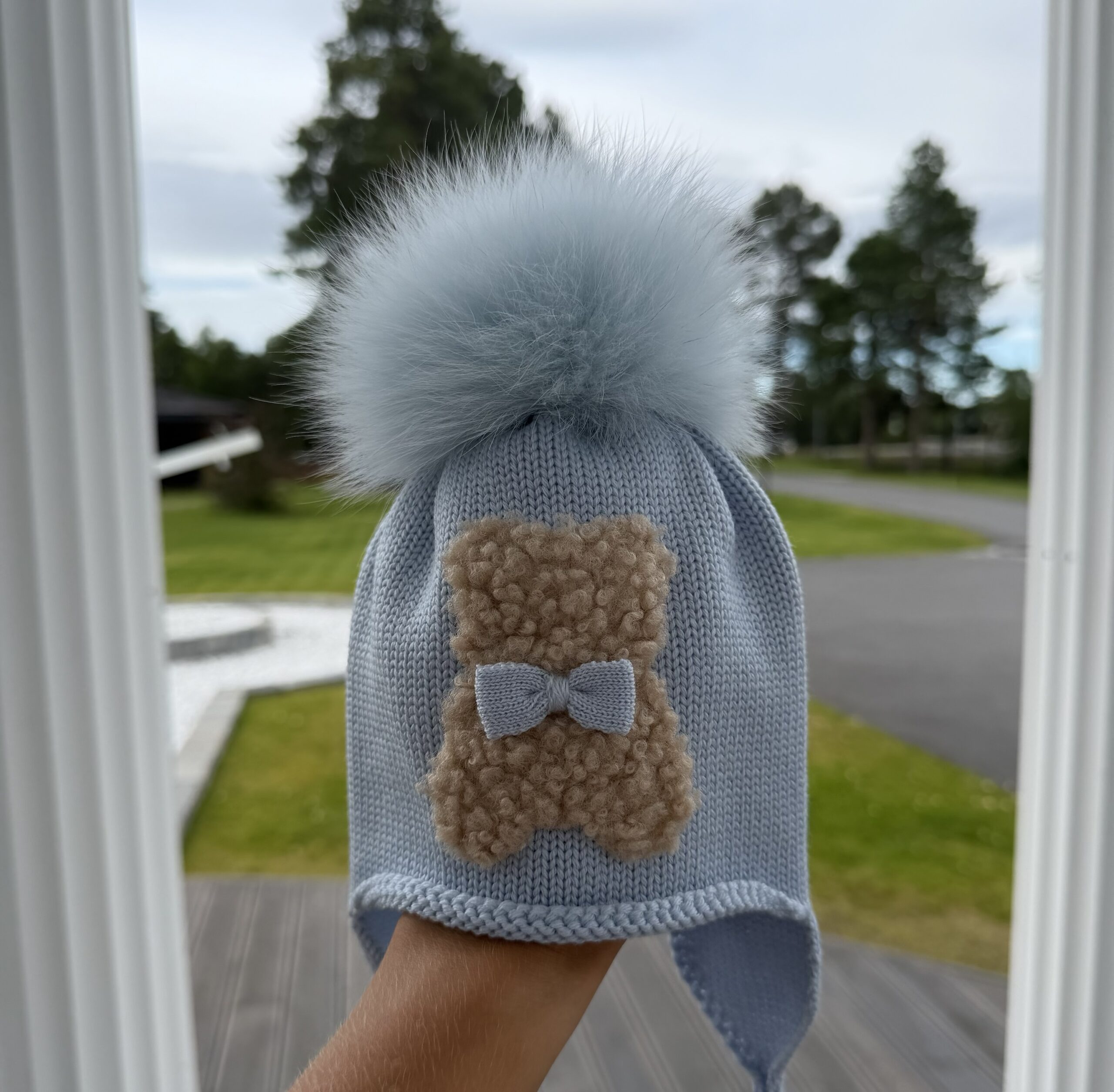 Catya lue med bamse og dusk - Lyserosa og lyseblå - Bilde 2